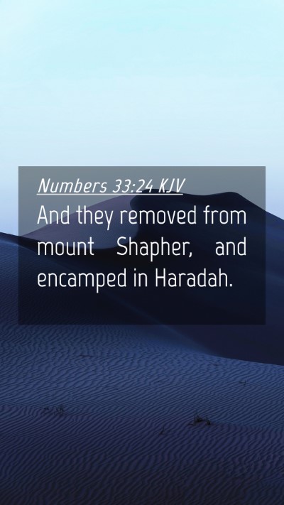 Picture 04 - Numbers 33:24 KJV Mobile Phone Wallpaper - And they removed from mount Shapher, and encamped - Mobile Bible Verse Wallpaper