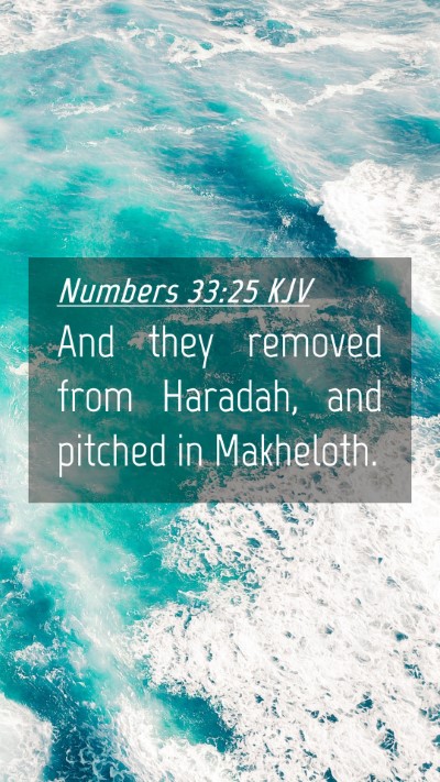 Picture 04 - Numbers 33:25 KJV Mobile Phone Wallpaper - And they removed from Haradah, and pitched in - Mobile Bible Verse Wallpaper