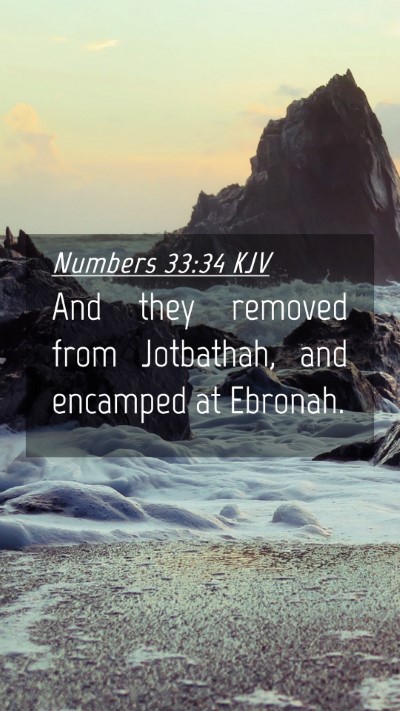 Picture 04 - Numbers 33:34 KJV Mobile Phone Wallpaper - And they removed from Jotbathah, and encamped at - Mobile Bible Verse Wallpaper