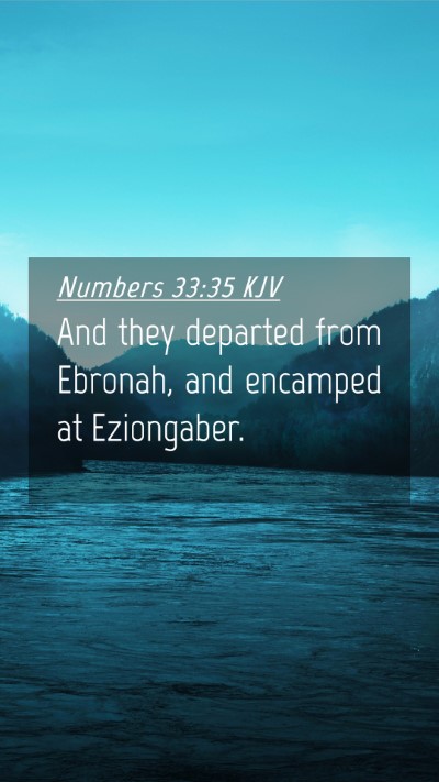 Picture 04 - Numbers 33:35 KJV Mobile Phone Wallpaper - And they departed from Ebronah, and encamped at - Mobile Bible Verse Wallpaper
