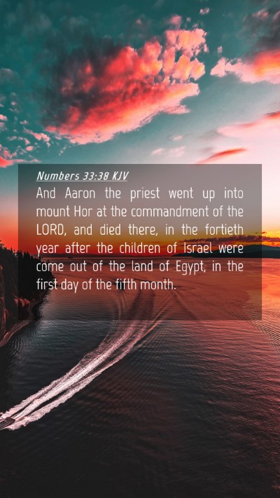 Picture 04 - Numbers 33:38 KJV Mobile Phone Wallpaper - And Aaron the priest went up into mount Hor at - Mobile Bible Verse Wallpaper