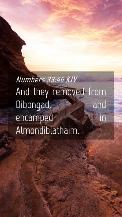 Picture 04 - Numbers 33:46 KJV Mobile Phone Wallpaper - And they removed from Dibongad, and encamped in - Mobile Bible Verse Wallpaper