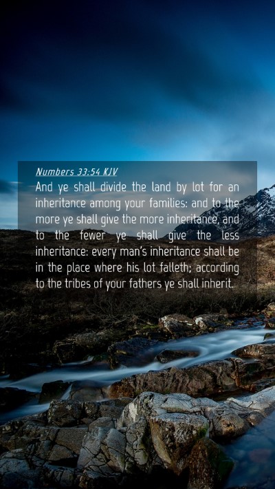 Picture 04 - Numbers 33:54 KJV Mobile Phone Wallpaper - And ye shall divide the land by lot for an - Mobile Bible Verse Wallpaper