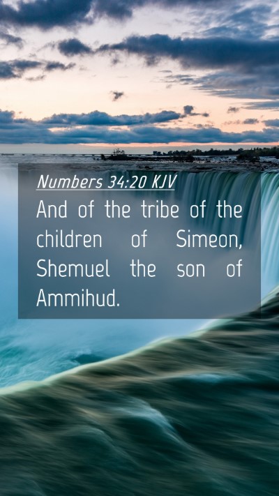 Picture 04 - Numbers 34:20 KJV Mobile Phone Wallpaper - And of the tribe of the children of Simeon, - Mobile Bible Verse Wallpaper