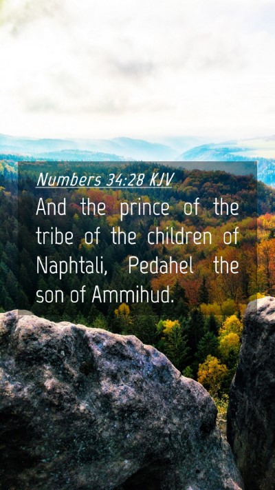 Picture 04 - Numbers 34:28 KJV Mobile Phone Wallpaper - And the prince of the tribe of the children of - Mobile Bible Verse Wallpaper