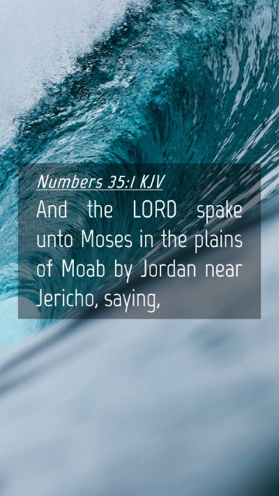 Picture 04 - Numbers 35:1 KJV Mobile Phone Wallpaper - And the LORD spake unto Moses in the plains of - Mobile Bible Verse Wallpaper