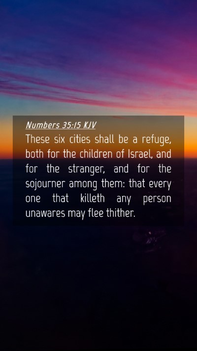 Picture 04 - Numbers 35:15 KJV Mobile Phone Wallpaper - These six cities shall be a refuge, both for the - Mobile Bible Verse Wallpaper