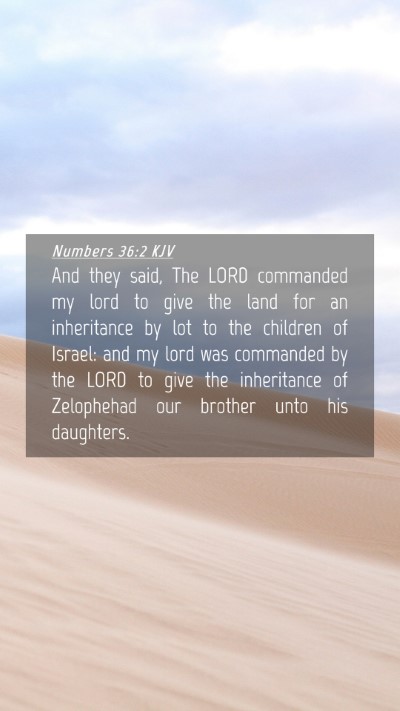 Picture 04 - Numbers 36:2 KJV Mobile Phone Wallpaper - And they said, The LORD commanded my lord to give - Mobile Bible Verse Wallpaper