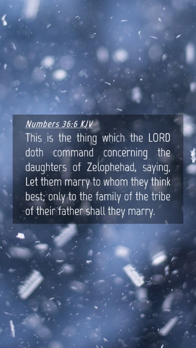 Picture 04 - Numbers 36:6 KJV Mobile Phone Wallpaper - This is the thing which the LORD doth command - Mobile Bible Verse Wallpaper