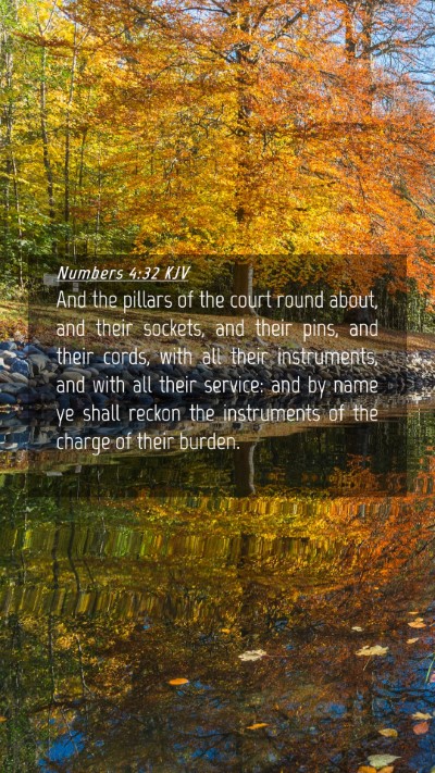 Picture 04 - Numbers 4:32 KJV Mobile Phone Wallpaper - And the pillars of the court round about, and - Mobile Bible Verse Wallpaper