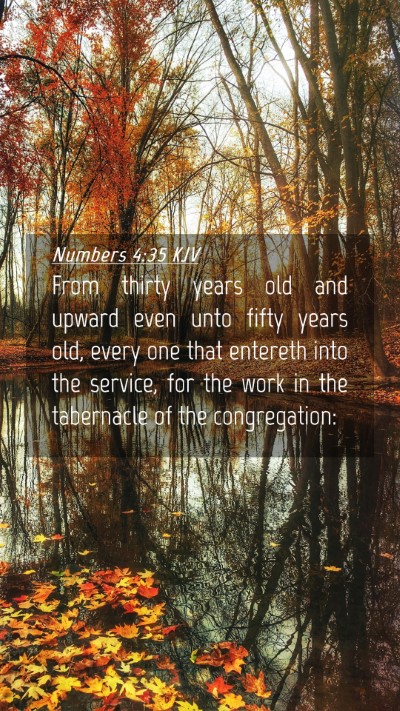 Picture 04 - Numbers 4:35 KJV Mobile Phone Wallpaper - From thirty years old and upward even unto fifty - Mobile Bible Verse Wallpaper