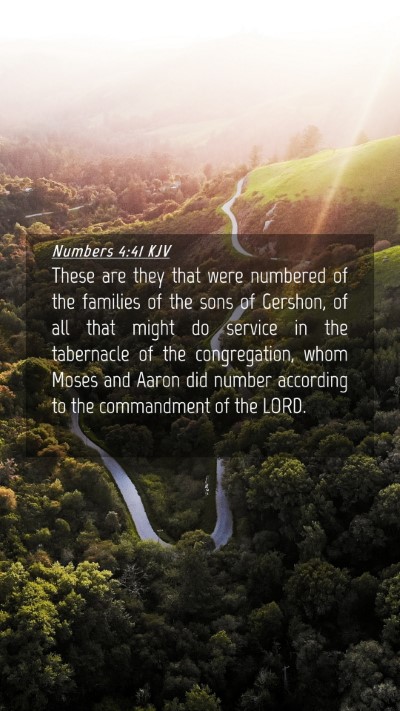 Picture 04 - Numbers 4:41 KJV Mobile Phone Wallpaper - These are they that were numbered of the families - Mobile Bible Verse Wallpaper
