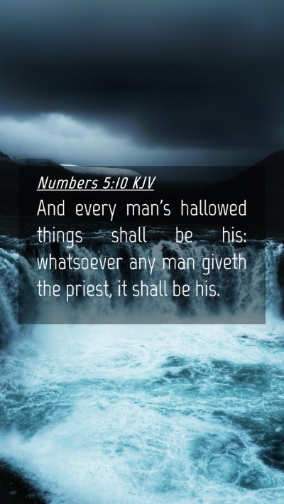 Picture 04 - Numbers 5:10 KJV Mobile Phone Wallpaper - And every man's hallowed things shall be his: - Mobile Bible Verse Wallpaper