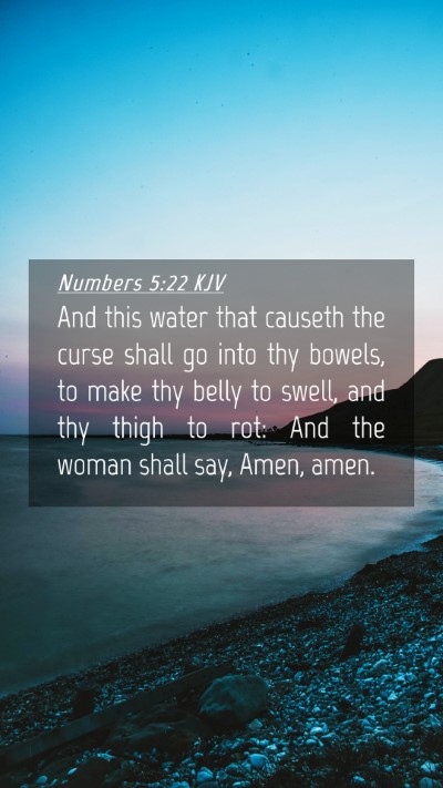 Picture 04 - Numbers 5:22 KJV Mobile Phone Wallpaper - And this water that causeth the curse shall go - Mobile Bible Verse Wallpaper