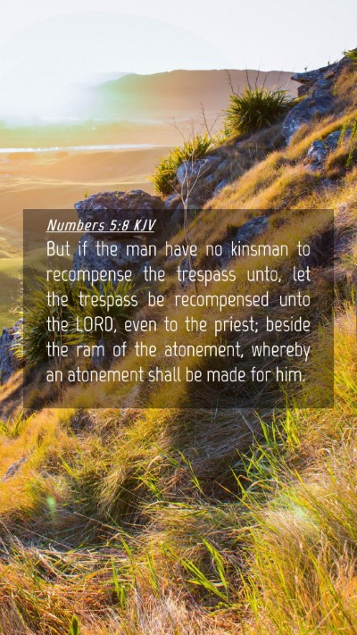 Picture 04 - Numbers 5:8 KJV Mobile Phone Wallpaper - But if the man have no kinsman to recompense the - Mobile Bible Verse Wallpaper
