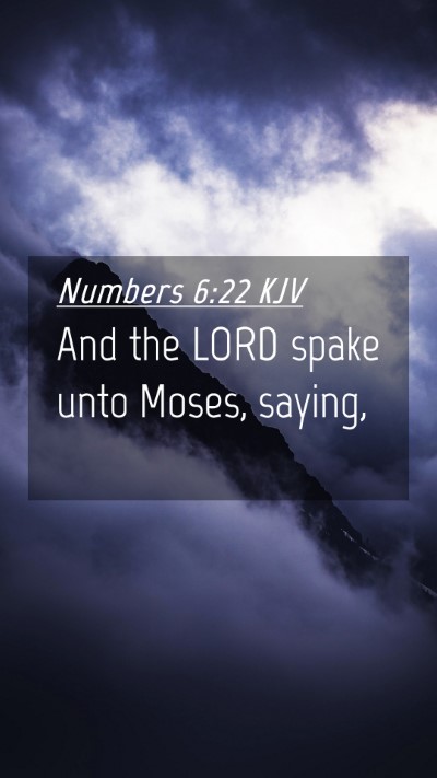 Picture 04 - Numbers 6:22 KJV Mobile Phone Wallpaper - And the LORD spake unto Moses, - Mobile Bible Verse Wallpaper