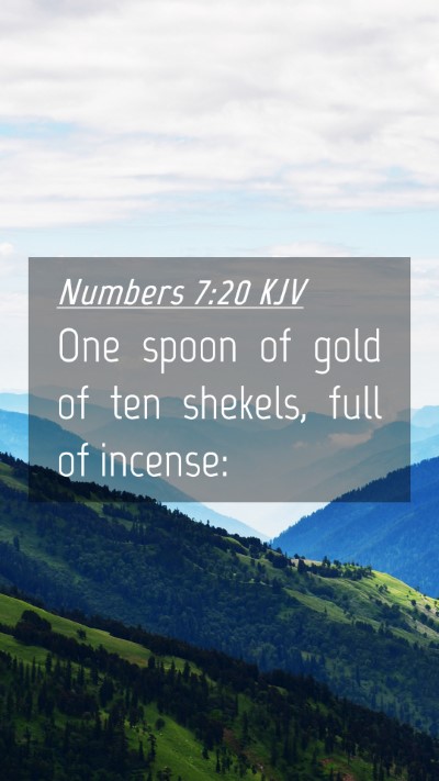 Picture 04 - Numbers 7:20 KJV Mobile Phone Wallpaper - One spoon of gold of ten shekels, full of - Mobile Bible Verse Wallpaper
