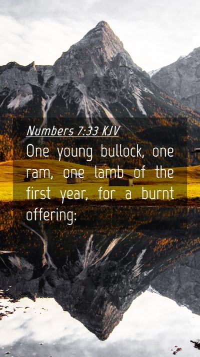 Picture 04 - Numbers 7:33 KJV Mobile Phone Wallpaper - One young bullock, one ram, one lamb of the first - Mobile Bible Verse Wallpaper