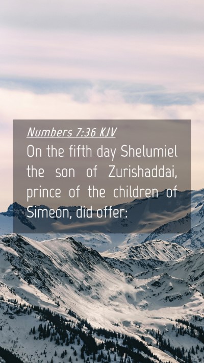 Picture 04 - Numbers 7:36 KJV Mobile Phone Wallpaper - On the fifth day Shelumiel the son of - Mobile Bible Verse Wallpaper