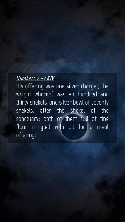 Picture 04 - Numbers 7:49 KJV Mobile Phone Wallpaper - His offering was one silver charger, the weight - Mobile Bible Verse Wallpaper
