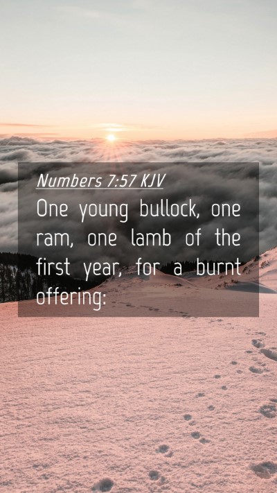Picture 04 - Numbers 7:57 KJV Mobile Phone Wallpaper - One young bullock, one ram, one lamb of the first - Mobile Bible Verse Wallpaper