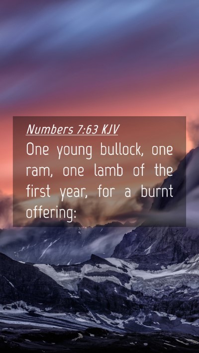 Picture 04 - Numbers 7:63 KJV Mobile Phone Wallpaper - One young bullock, one ram, one lamb of the first - Mobile Bible Verse Wallpaper