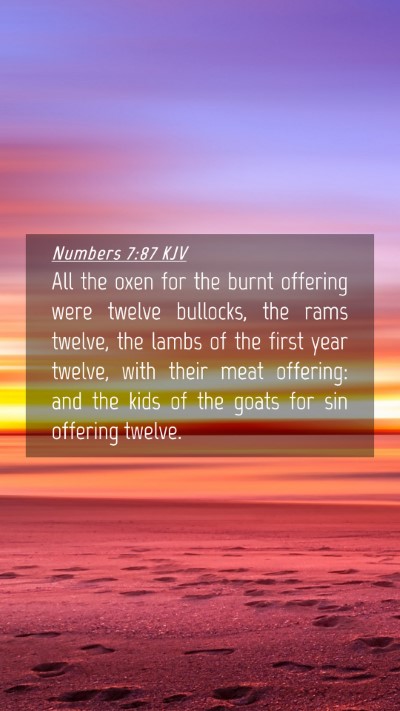 Picture 04 - Numbers 7:87 KJV Mobile Phone Wallpaper - All the oxen for the burnt offering were twelve - Mobile Bible Verse Wallpaper