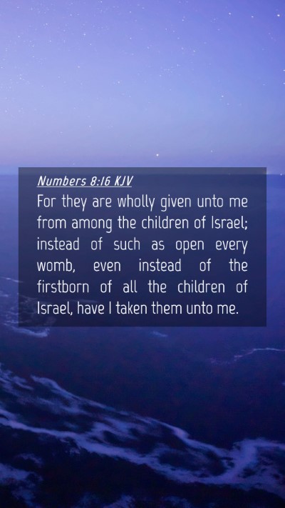 Picture 04 - Numbers 8:16 KJV Mobile Phone Wallpaper - For they are wholly given unto me from among the - Mobile Bible Verse Wallpaper