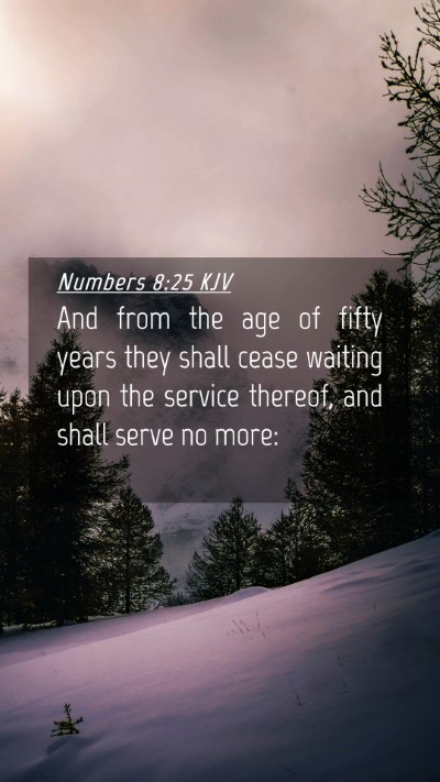Picture 04 - Numbers 8:25 KJV Mobile Phone Wallpaper - And from the age of fifty years they shall cease - Mobile Bible Verse Wallpaper