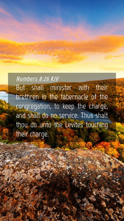 Picture 04 - Numbers 8:26 KJV Mobile Phone Wallpaper - But shall minister with their brethren in the - Mobile Bible Verse Wallpaper