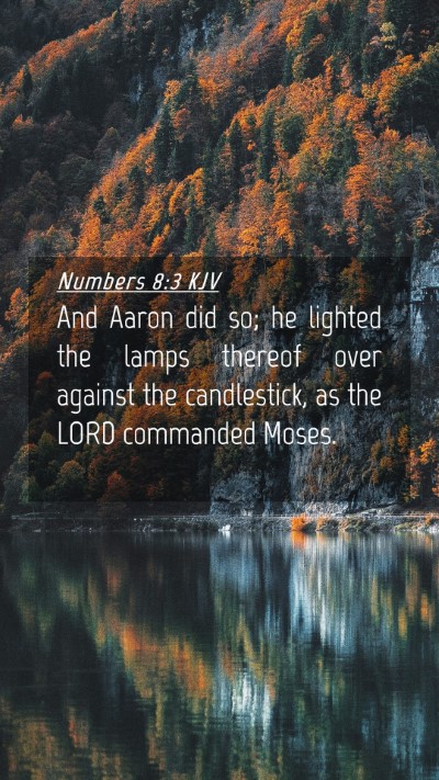 Picture 04 - Numbers 8:3 KJV Mobile Phone Wallpaper - And Aaron did so; he lighted the lamps thereof - Mobile Bible Verse Wallpaper