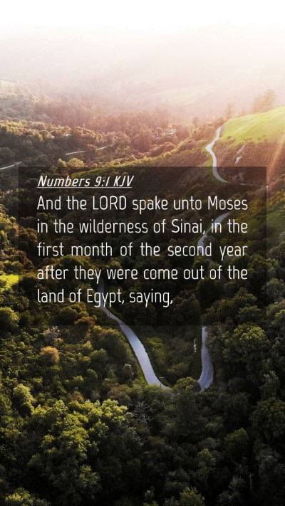Picture 04 - Numbers 9:1 KJV Mobile Phone Wallpaper - And the LORD spake unto Moses in the wilderness - Mobile Bible Verse Wallpaper