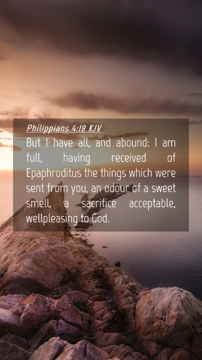 Picture 04 - Philippians 4:18 KJV Mobile Phone Wallpaper - But I have all, and abound: I am full, having - Mobile Bible Verse Wallpaper