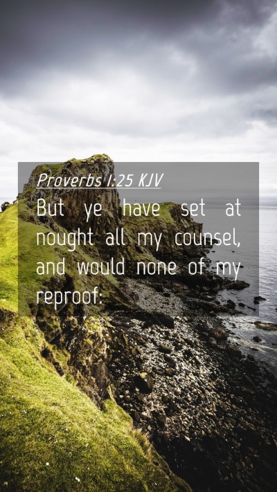 Picture 04 - Proverbs 1:25 KJV Mobile Phone Wallpaper - But ye have set at nought all my counsel, and - Mobile Bible Verse Wallpaper