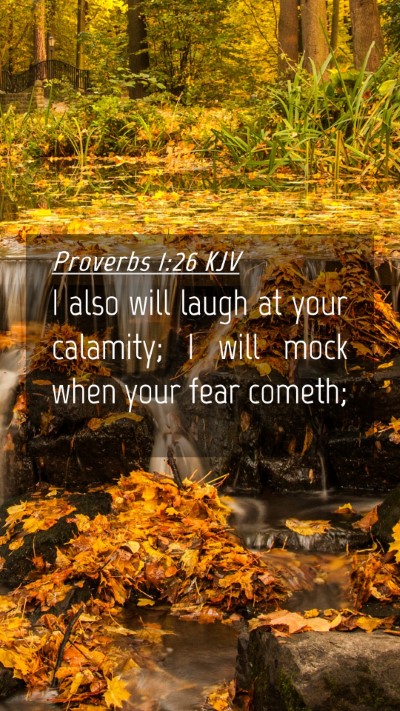 Picture 04 - Proverbs 1:26 KJV Mobile Phone Wallpaper - I also will laugh at your calamity; I will mock - Mobile Bible Verse Wallpaper