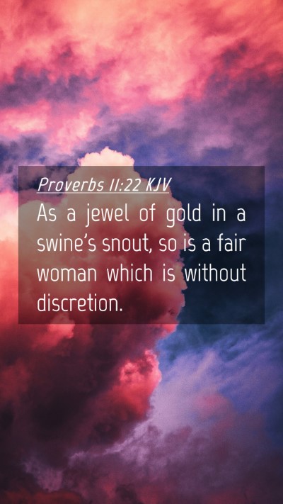 Picture 04 - Proverbs 11:22 KJV Mobile Phone Wallpaper - As a jewel of gold in a swine's snout, so is a - Mobile Bible Verse Wallpaper
