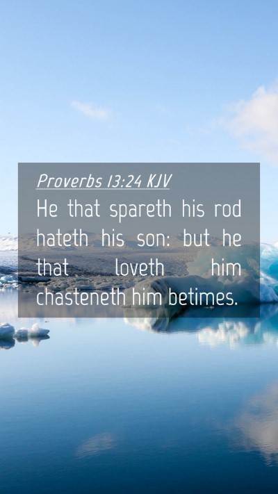 Picture 04 - Proverbs 13:24 KJV Mobile Phone Wallpaper - He that spareth his rod hateth his son: but he - Mobile Bible Verse Wallpaper