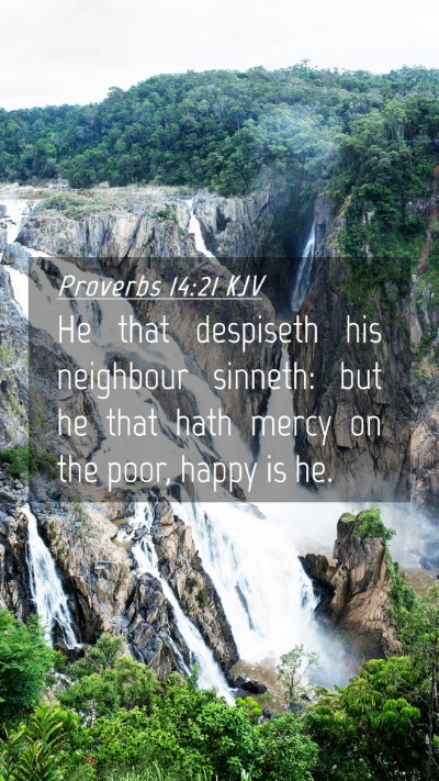 Picture 04 - Proverbs 14:21 KJV Mobile Phone Wallpaper - He that despiseth his neighbour sinneth: but he - Mobile Bible Verse Wallpaper