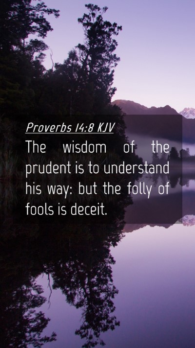 Picture 04 - Proverbs 14:8 KJV Mobile Phone Wallpaper - The wisdom of the prudent is to understand his - Mobile Bible Verse Wallpaper