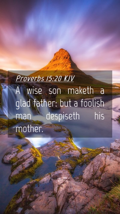 Picture 04 - Proverbs 15:20 KJV Mobile Phone Wallpaper - A wise son maketh a glad father: but a foolish - Mobile Bible Verse Wallpaper