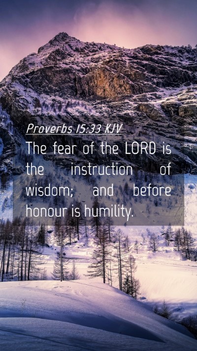 Picture 04 - Proverbs 15:33 KJV Mobile Phone Wallpaper - The fear of the LORD is the instruction of - Mobile Bible Verse Wallpaper