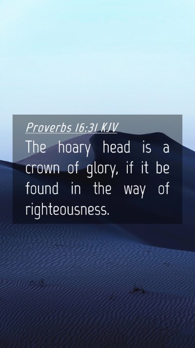 Picture 04 - Proverbs 16:31 KJV Mobile Phone Wallpaper - The hoary head is a crown of glory, if it be - Mobile Bible Verse Wallpaper