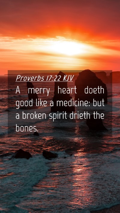 Picture 04 - Proverbs 17:22 KJV Mobile Phone Wallpaper - A merry heart doeth good like a medicine: but a - Mobile Bible Verse Wallpaper