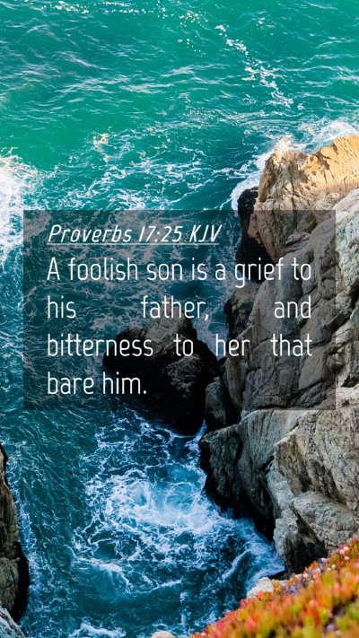 Picture 04 - Proverbs 17:25 KJV Mobile Phone Wallpaper - A foolish son is a grief to his father, and - Mobile Bible Verse Wallpaper
