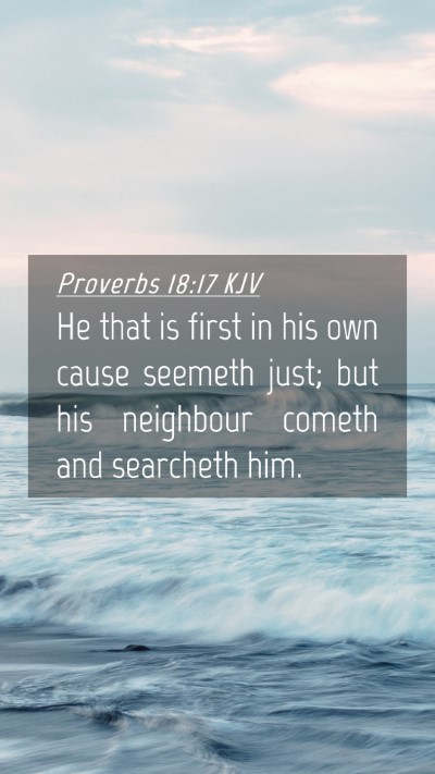 Picture 04 - Proverbs 18:17 KJV Mobile Phone Wallpaper - He that is first in his own cause seemeth just; - Mobile Bible Verse Wallpaper