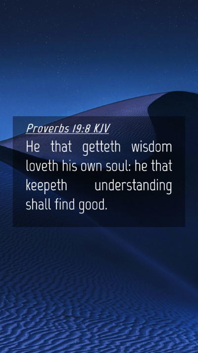 Picture 04 - Proverbs 19:8 KJV Mobile Phone Wallpaper - He that getteth wisdom loveth his own soul: he - Mobile Bible Verse Wallpaper
