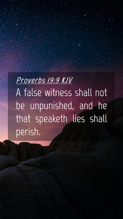 Picture 04 - Proverbs 19:9 KJV Mobile Phone Wallpaper - A false witness shall not be unpunished, and he - Mobile Bible Verse Wallpaper