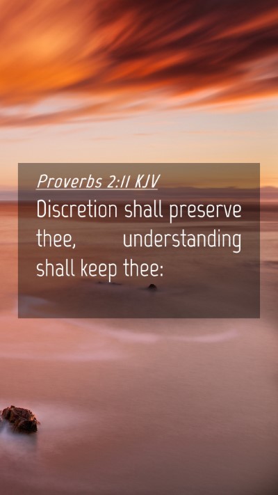 Picture 04 - Proverbs 2:11 KJV Mobile Phone Wallpaper - Discretion shall preserve thee, understanding - Mobile Bible Verse Wallpaper
