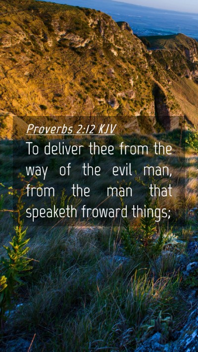 Picture 04 - Proverbs 2:12 KJV Mobile Phone Wallpaper - To deliver thee from the way of the evil man, - Mobile Bible Verse Wallpaper