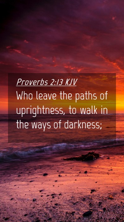 Picture 04 - Proverbs 2:13 KJV Mobile Phone Wallpaper - Who leave the paths of uprightness, to walk in - Mobile Bible Verse Wallpaper